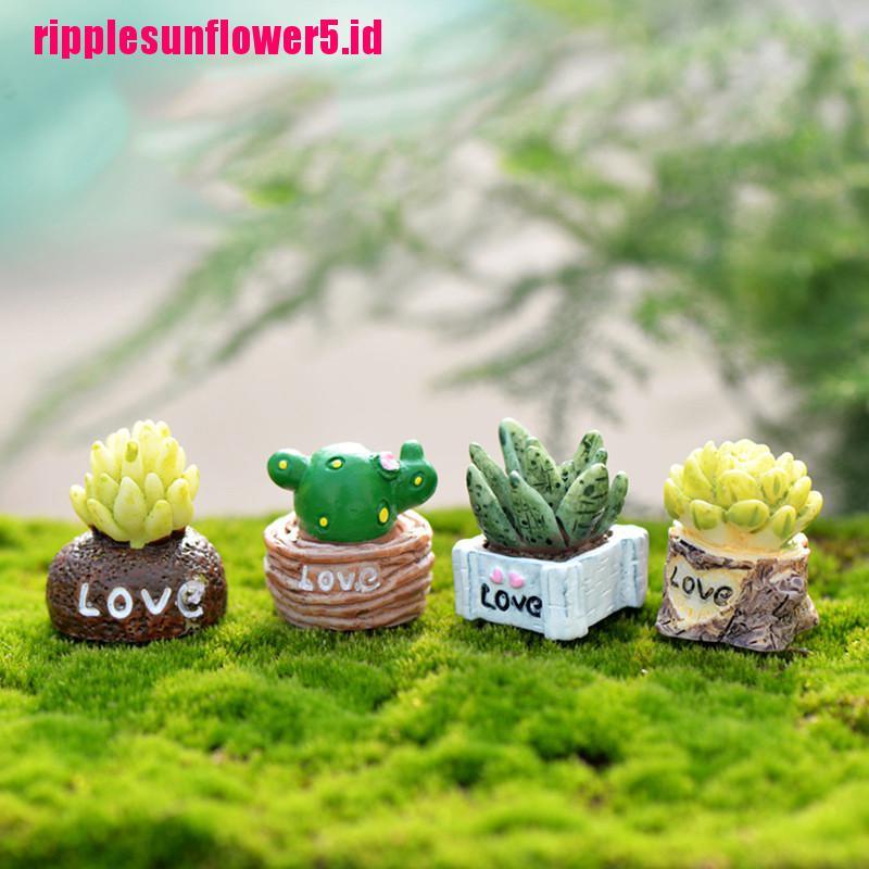 4pcs Miniatur Tanaman Terrarium Bahan Resin