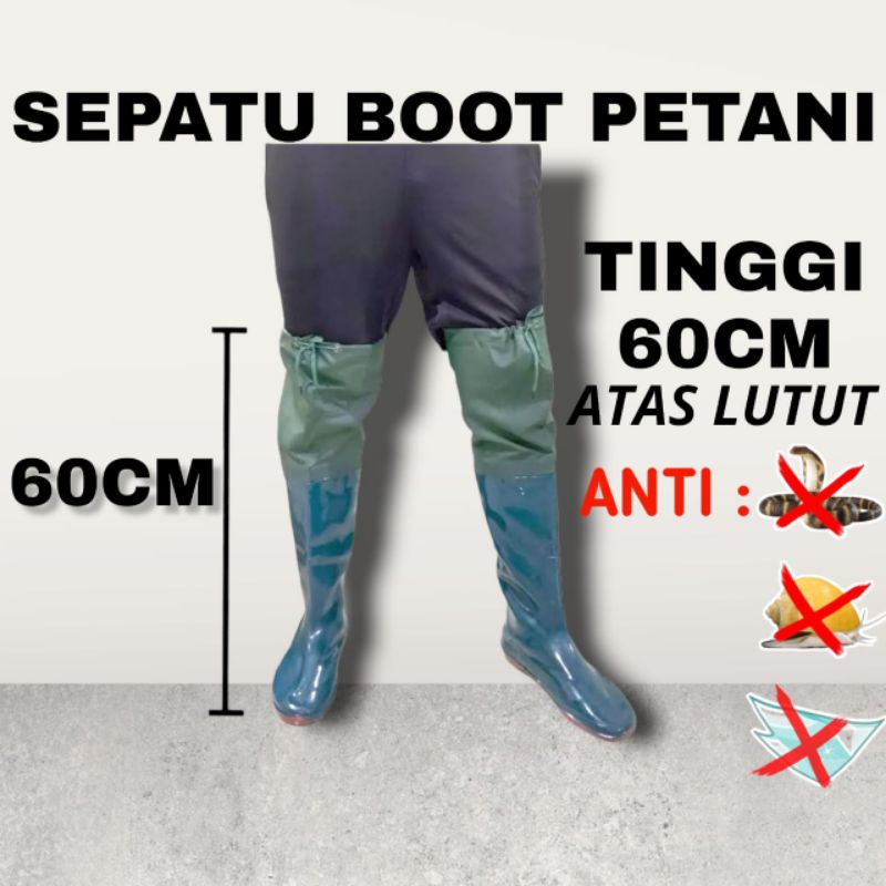 SEPATU BOOT KARET PETANI SAWAH SEPATU BOOT PANJANG SEPATU SAWAH ANTI KEONG