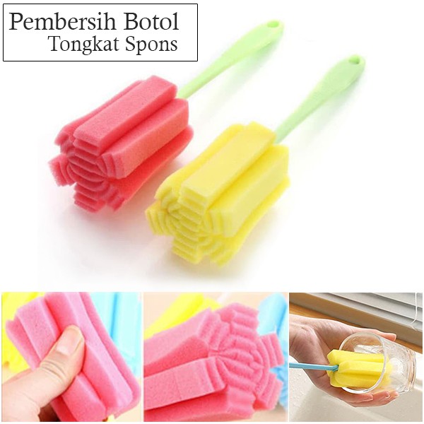 Promo Sikat Botol Susu Bayi Murah | Spons Cuci Botol Gelas Sponge | Tongkat Pembersih Botol | Sponge Bottle Brush