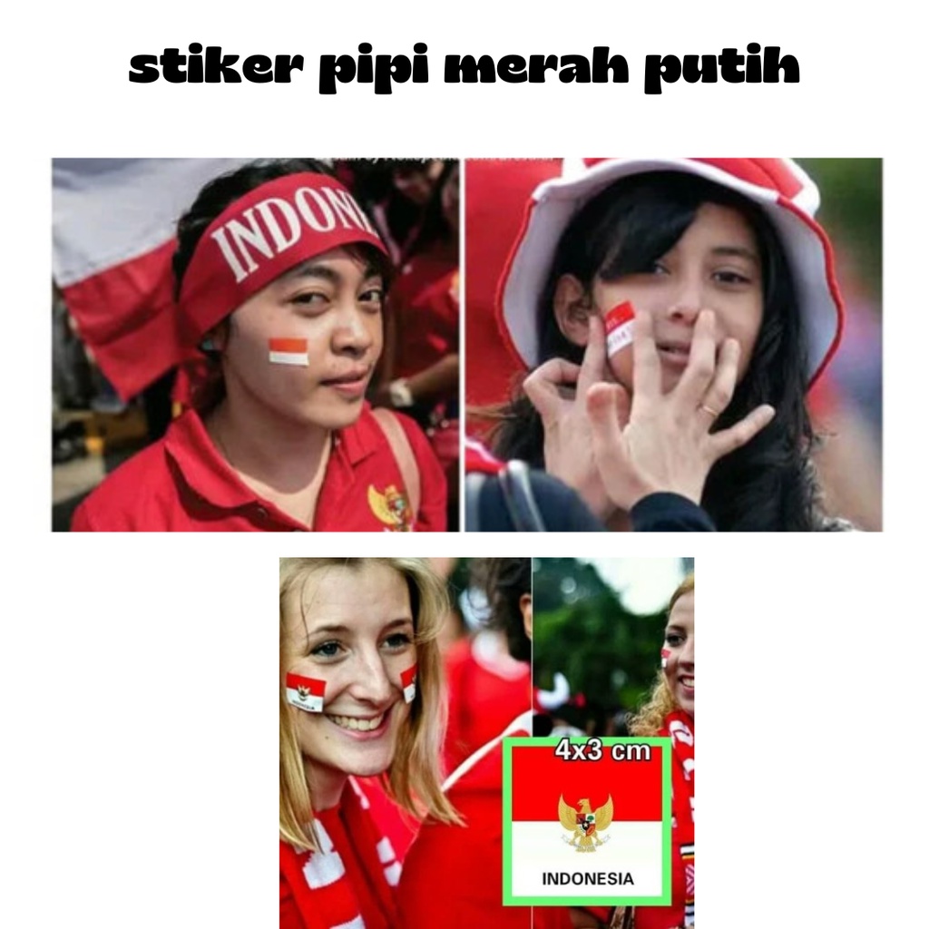 STIKER PIPI BENDERA MERAH PUTIH INDONESIA MERDEKA 1 pack 20 lembar