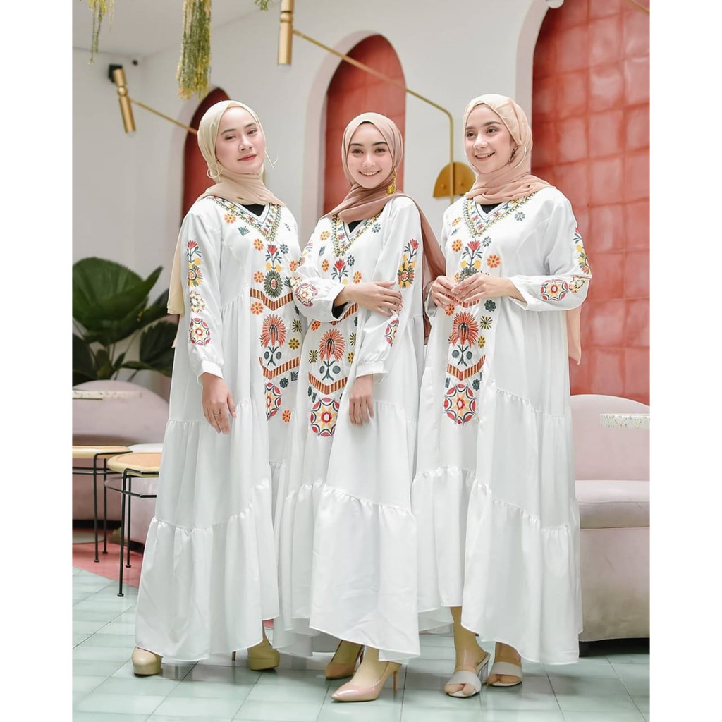 Gamis Muslim Ramadhani Dress | Torry Burch Mix Bordir | Gamis | Dress Muslim