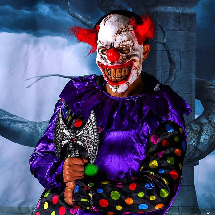 Topeng Badut Seram Clown Mask Party Halloween Cosplay Payday Latex