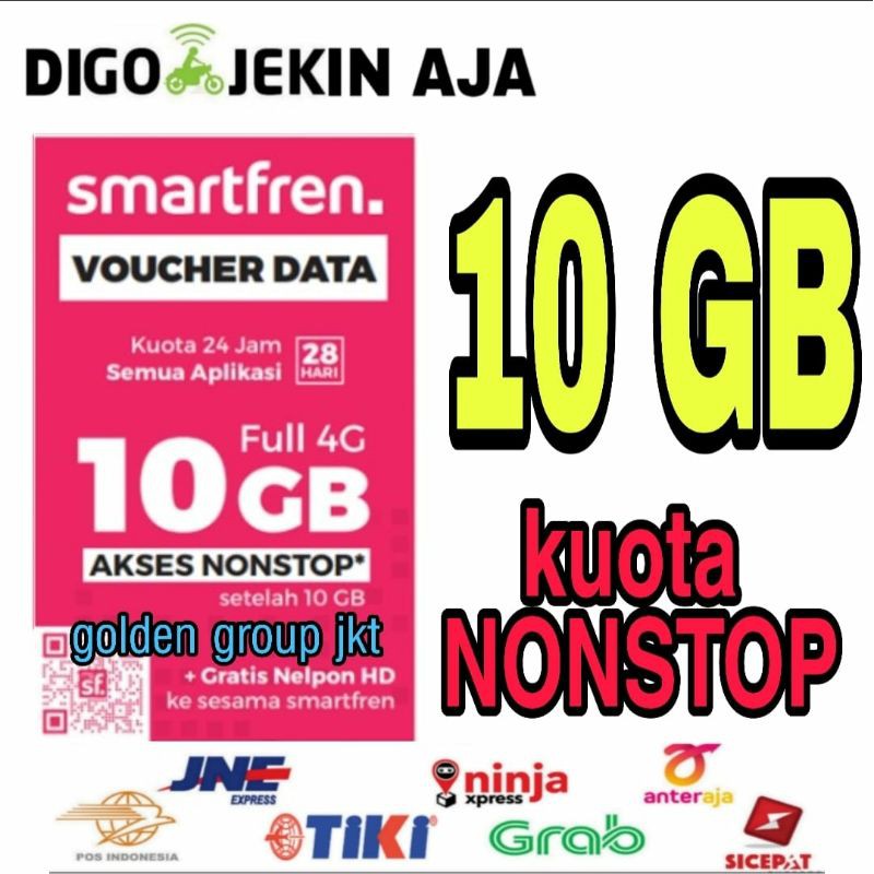 Voucher Smartfren 10GB Kuota NONSTOP 24 JAM Full 4G