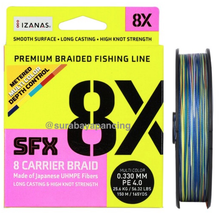 SENAR SUFIX SFX 8X BRAIDED / PE X8 SUFIX SFX 8X - 300M  SFX Braid Fishing Line X8 Multicolor