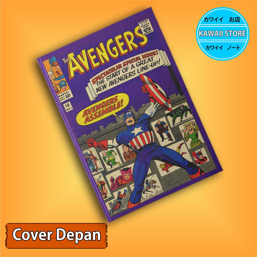 

Notebook / Pocket book Hard Cover Film Marvel Avengers 06 KLASIK COVER uk A5 & A6 / Notes Book