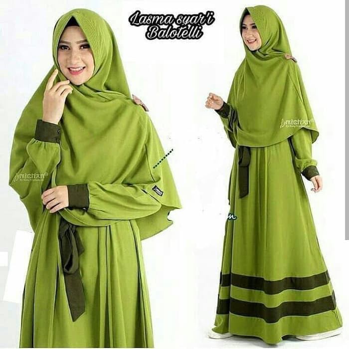 Fashion Wanita: Long Dress Muslim Lengan Panjang dengan Kancing, Warna Polos