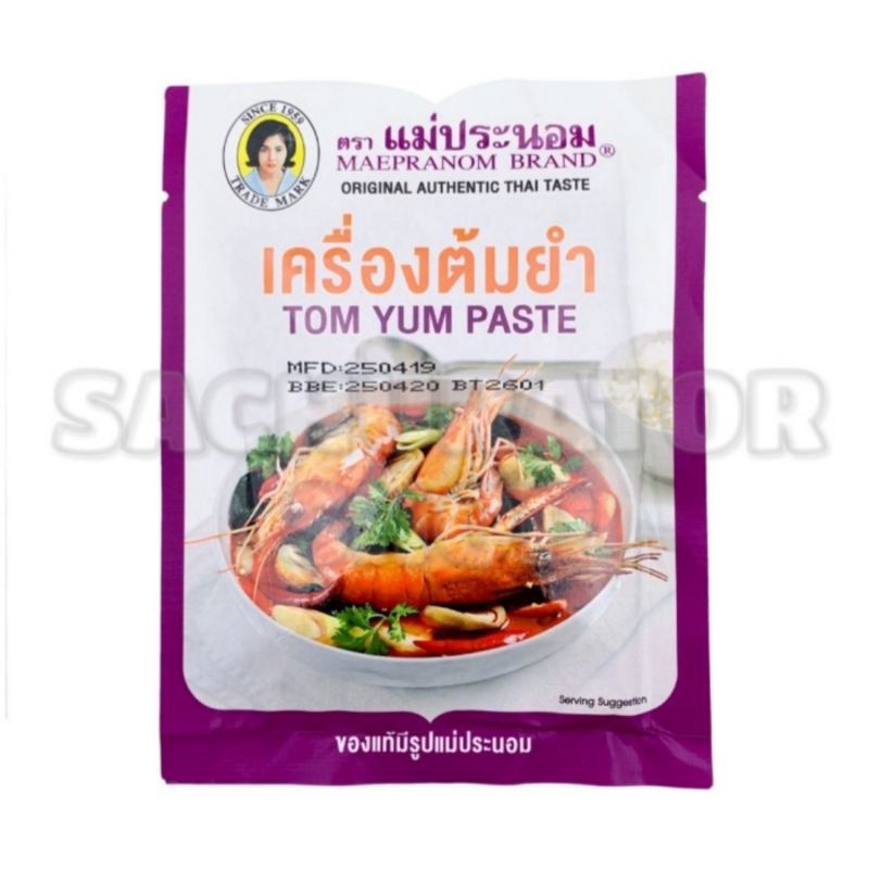 

Maepranom Mae Pranom Thailand Saus Saos Bumbu Pasta Tom Yum Yam Tomyum Tomyam Paste Sauce pack Sachet 50 gr