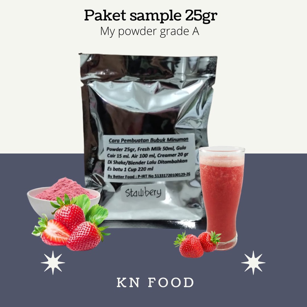 

Paket Sampel 25 Gram My Powder Grade A Rasa Strawberry
