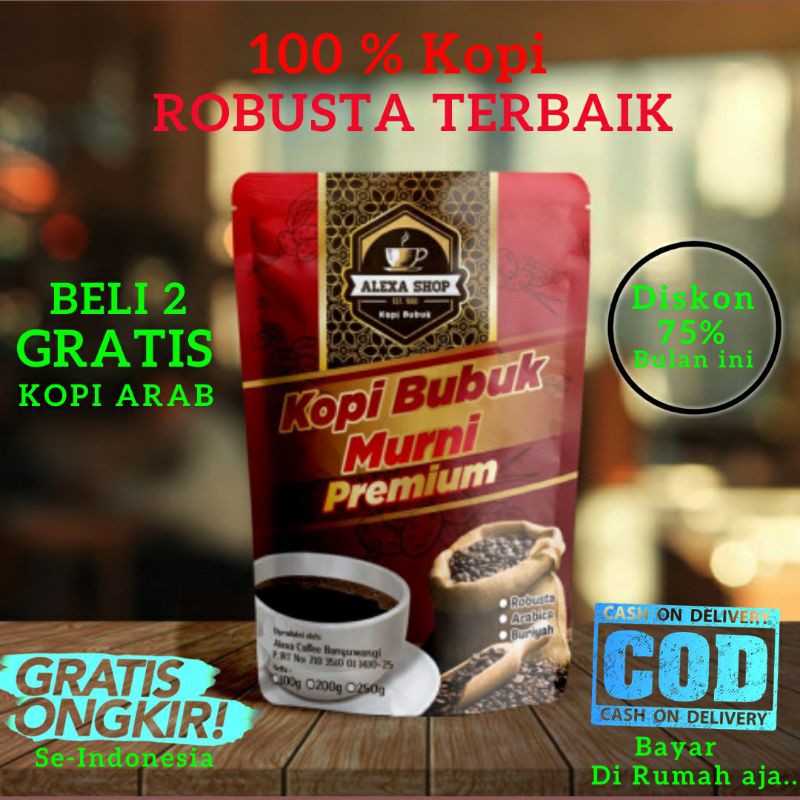 

Kopi Bubuk Robusta Arabika Gayo Premium Murni Asli Hitam Kiloan Blend Roasting Mentah