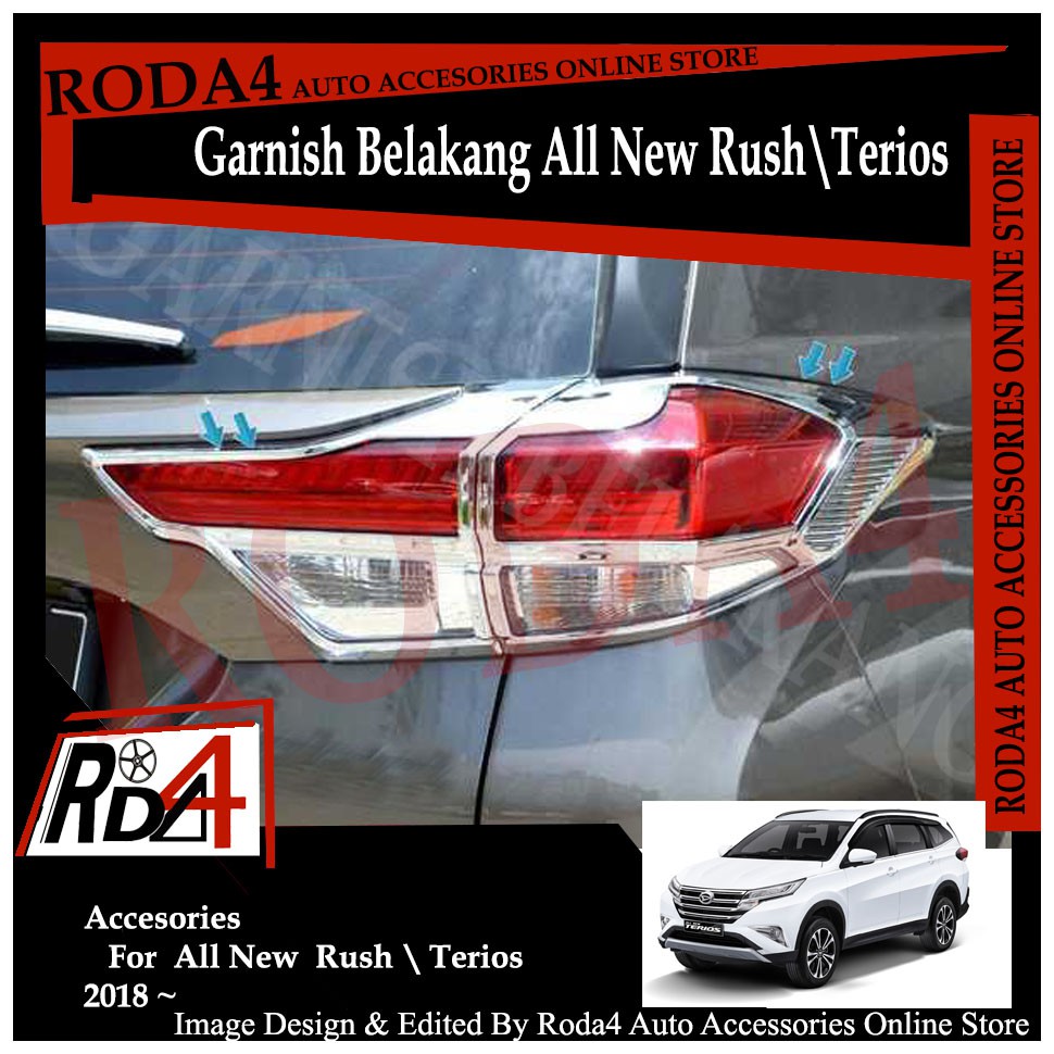 Garnish List Lampu Belakang All New Rush Terios 2018 Chrome