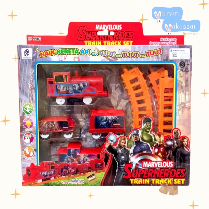 MAINAN KERETA API TRACK SET SUPERHERO BP9901/BP9902