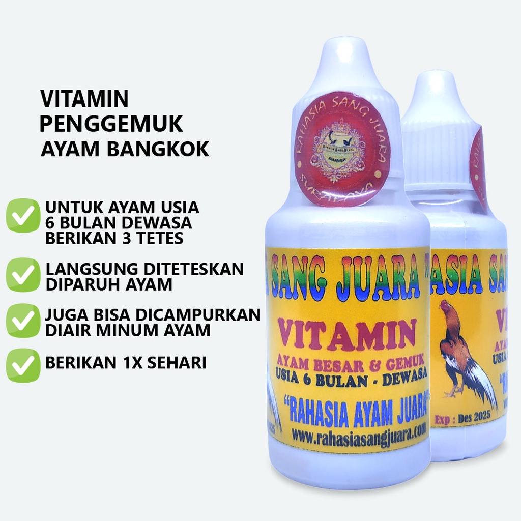 PENGGEMUK AYAM BANGKOK OBAT PENGGEMUK AYAM CEPAT BESAR DAN GEMUK UMUR 6 BULAN SAMPAI DEWASA