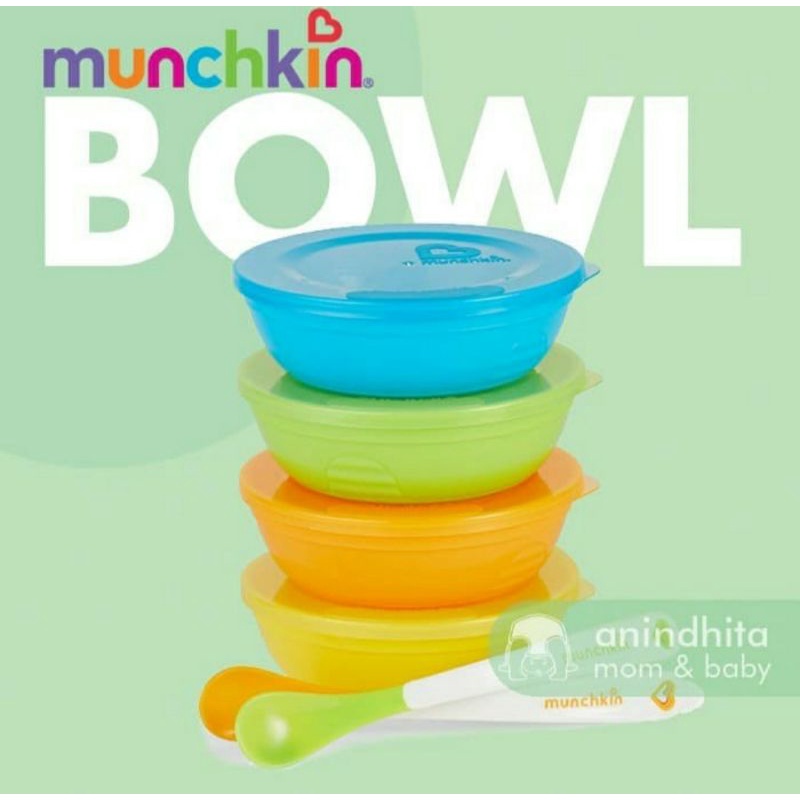 MUNCHKIN Love A Bowl Baby Feeding Set  Mangkok Sendok Bayi