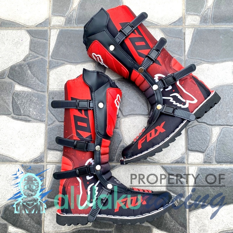 Jersey, Celana, Sarung Tangan &amp; Sepatu Fullprint with Protectors Fullset MX Trail Motocross - Paket Bundling FOCTFG050703-F41