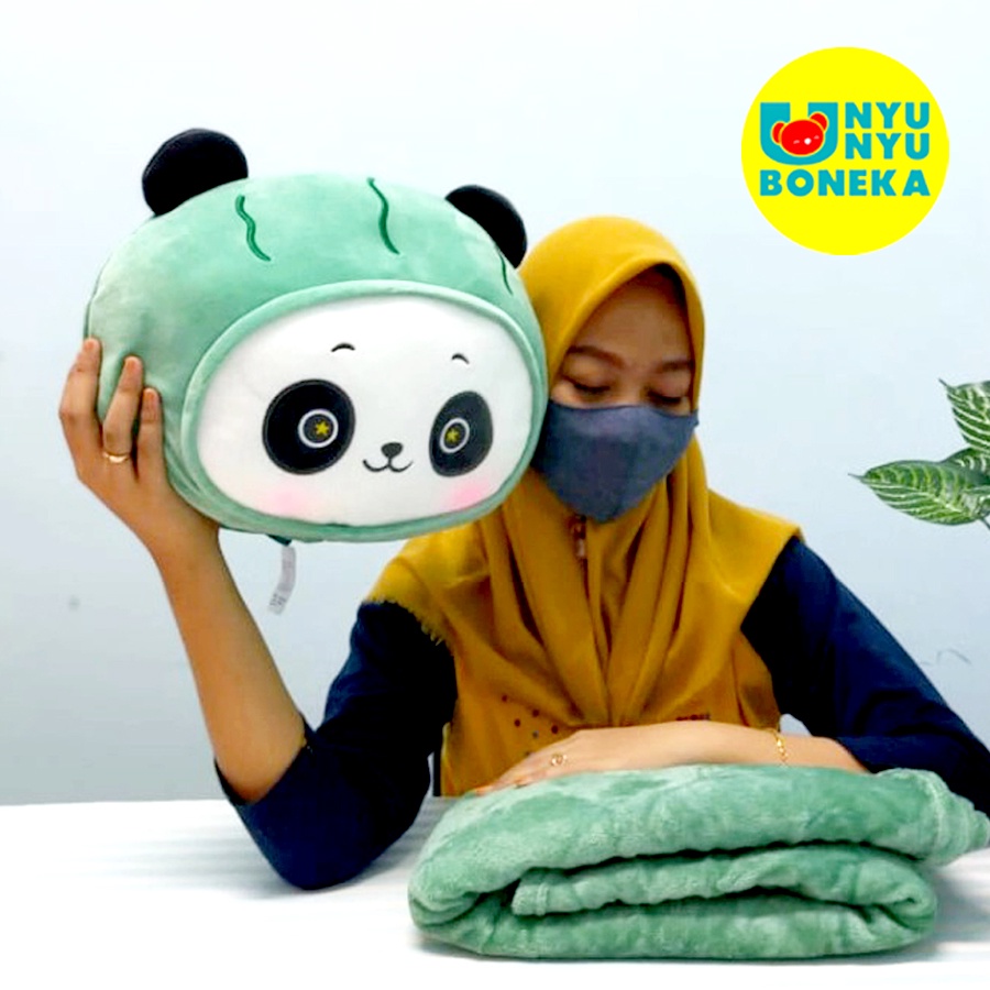 Bantal selimut balmut Impor boneka tiger panda fruit pig kelinci babi bantal sandaran kursi