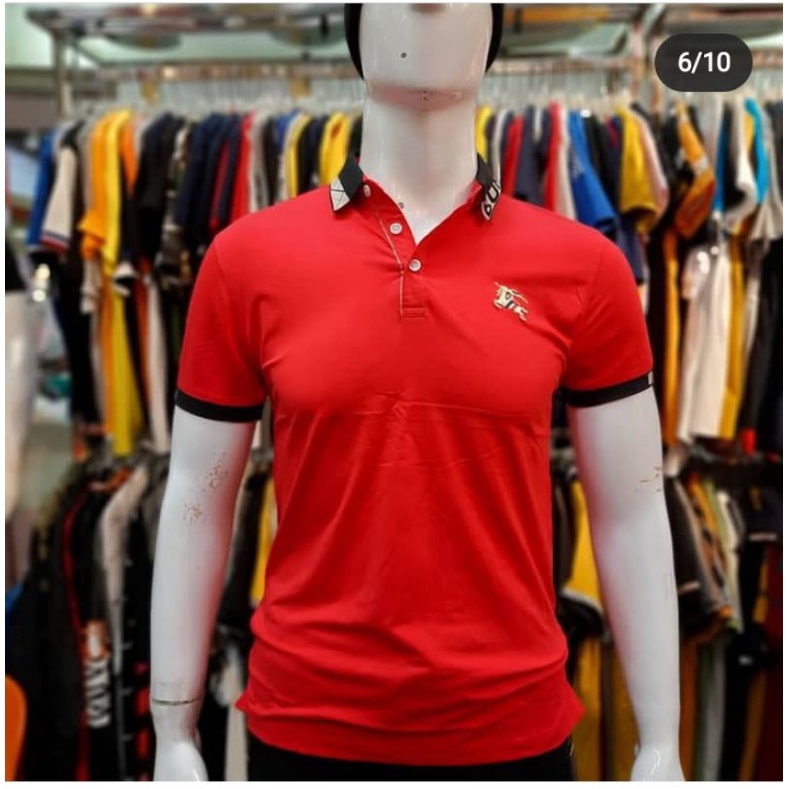 kaos kerah atasan pria fashion Burberry import premium Quality