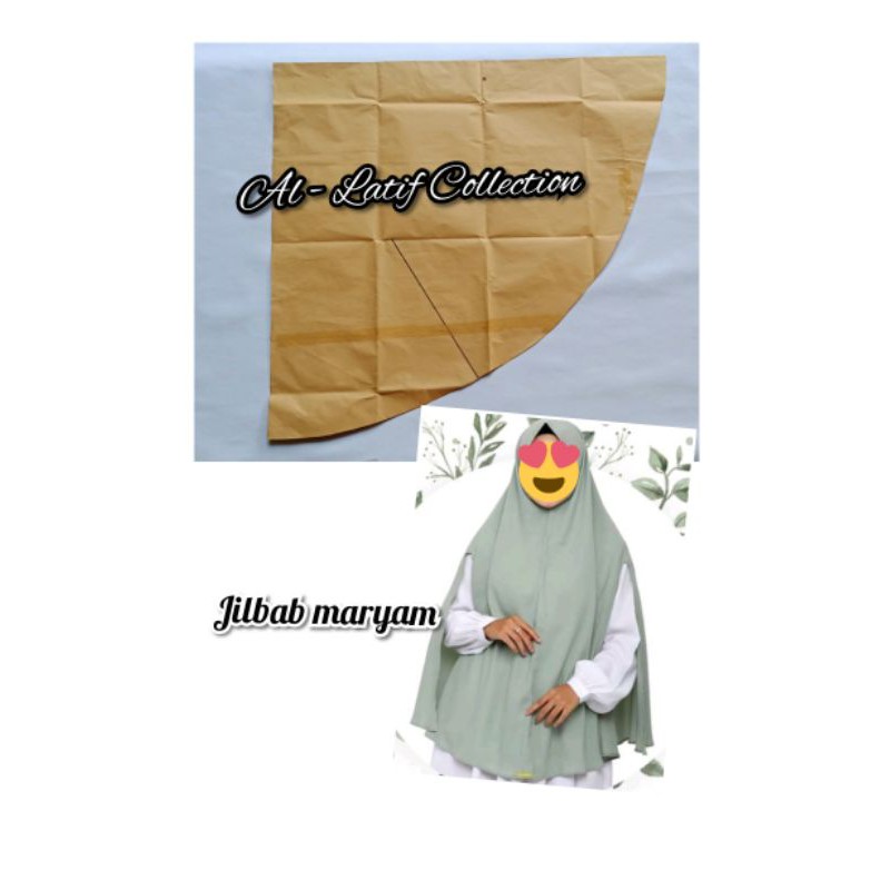 pola instan / pola jiplak jilbab maryam.