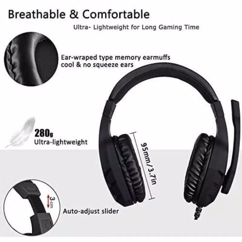 Headphone Gaming Headhset Gaming PUBG Mobil Legend Plus Mic &amp; Volume