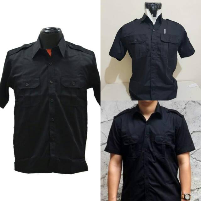 KEMEJA PDL PDH POLOS LENGAN PENDEK / BIRU - PUTUH -HITAM