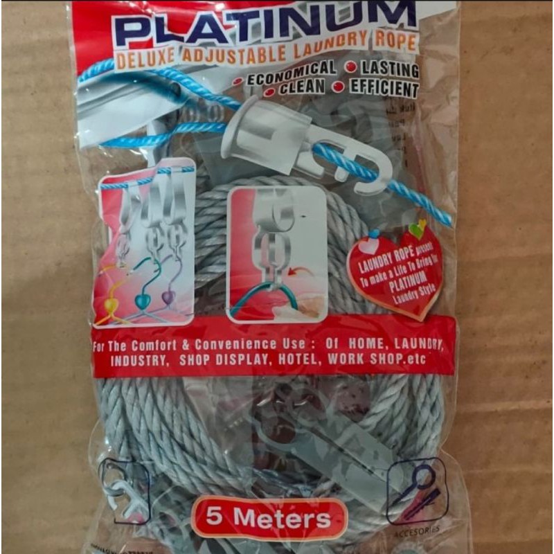 Platinum Tali Jemuran Hook Home Laundry 5 Meter