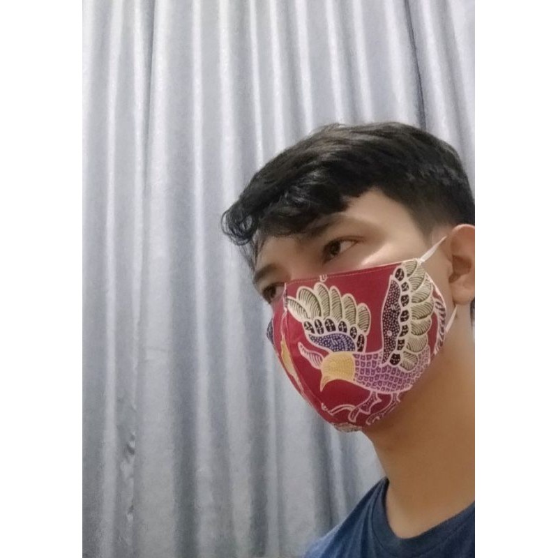 Masker Batik Kain Katun Hijab dan Non Hijab 3 Lapis Halus, Lembut, Tebal, dan Bisa Dicuci
