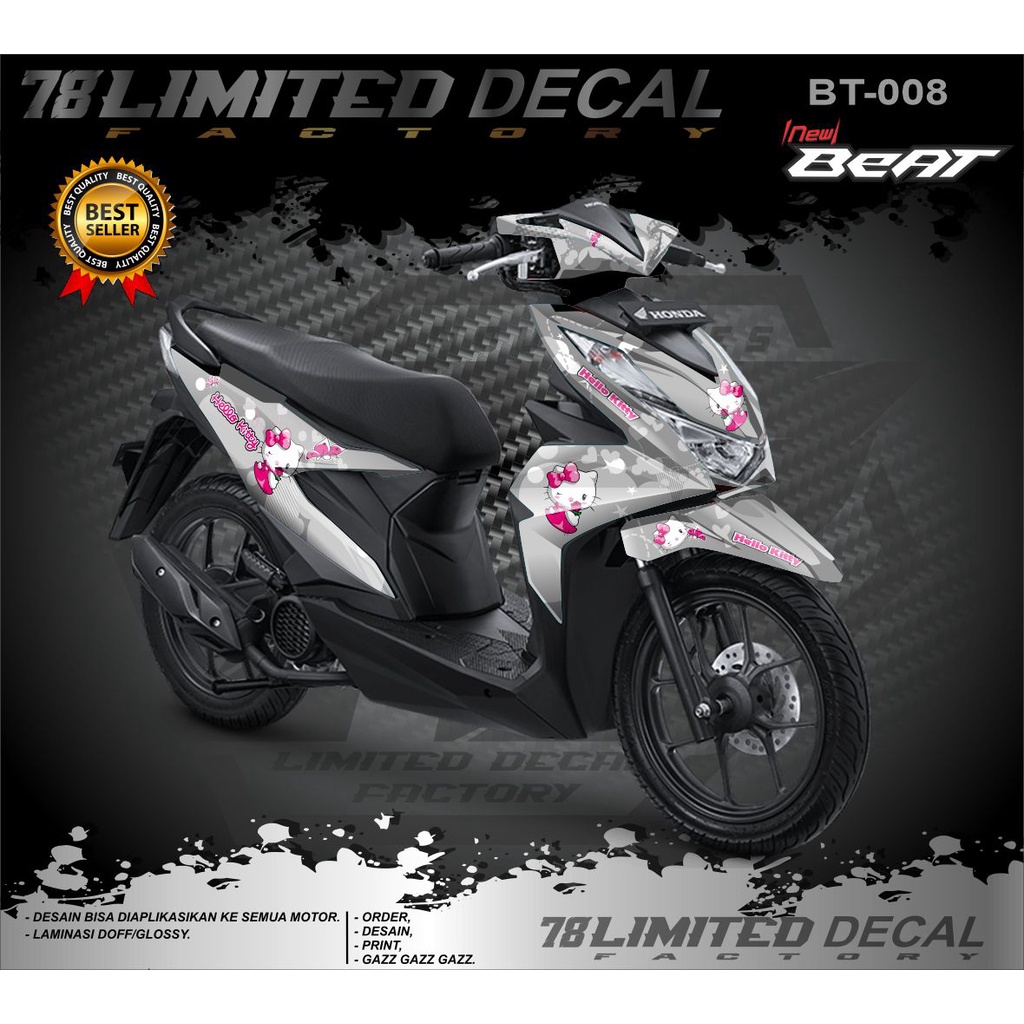 Stiker Decal Honda New Beat 2020-2022 Beat Street /Street -stiker honda beat new Beat Hello Kitty