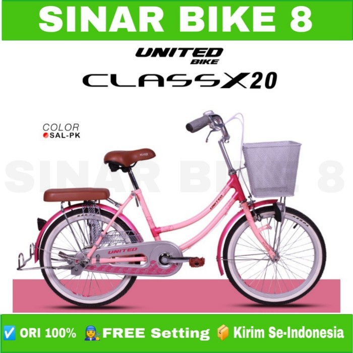 Sepeda Mini Keranjang Perempuan Ukuran 20 Inch UNITED CLASS X