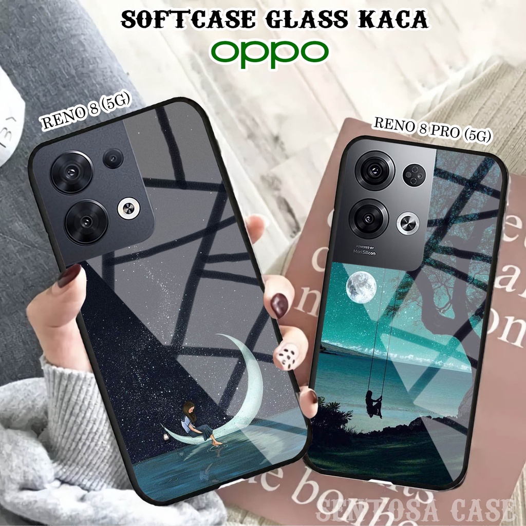 Softcase Glass Kaca OPPO RENO 8 (5G) & RENO 8 PRO (5G) - Casing HP OPPO RENO 8 & 8 PRO (5G) [ S38 ].
