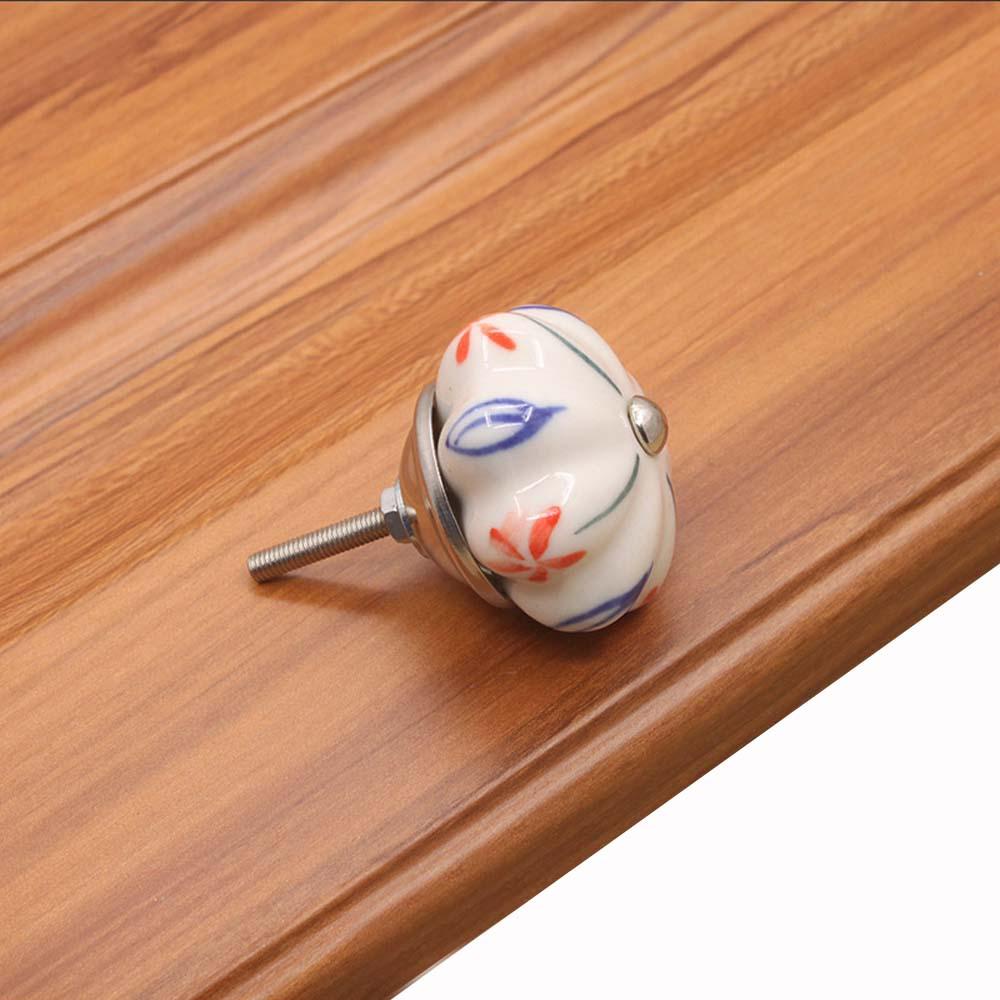 Nickolas1 Knob Kabinet 1pcs Keramik Eropa Dresser Cabinet Lemari Dengan Sekrup Bentuk Labu Pull Handle