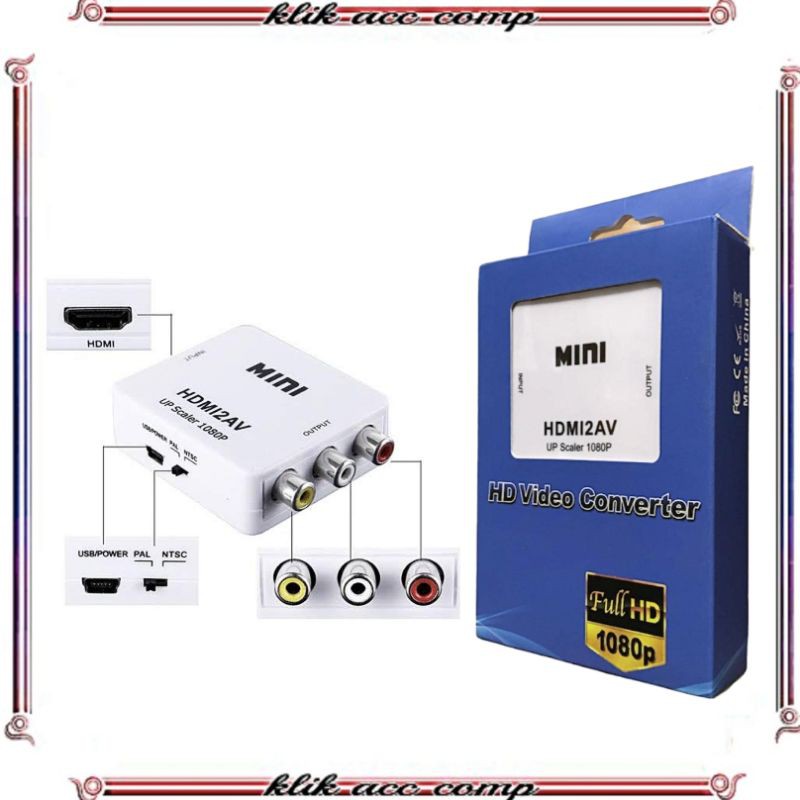 HDMI to AV RCA converter adapter / converter hdmi to rca