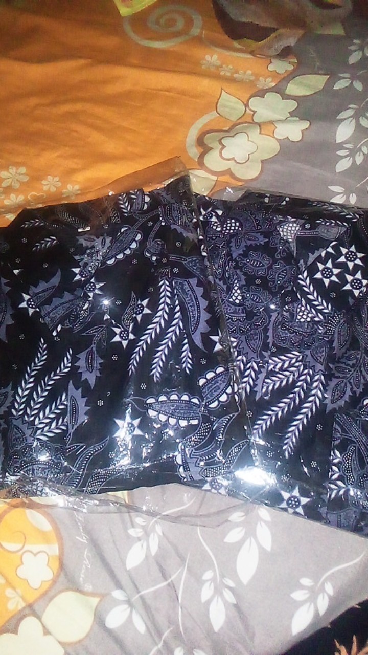 Risna Batik Hrb026 Kenongo Hem Kemeja Batik Pria Lengan Pendek Katun