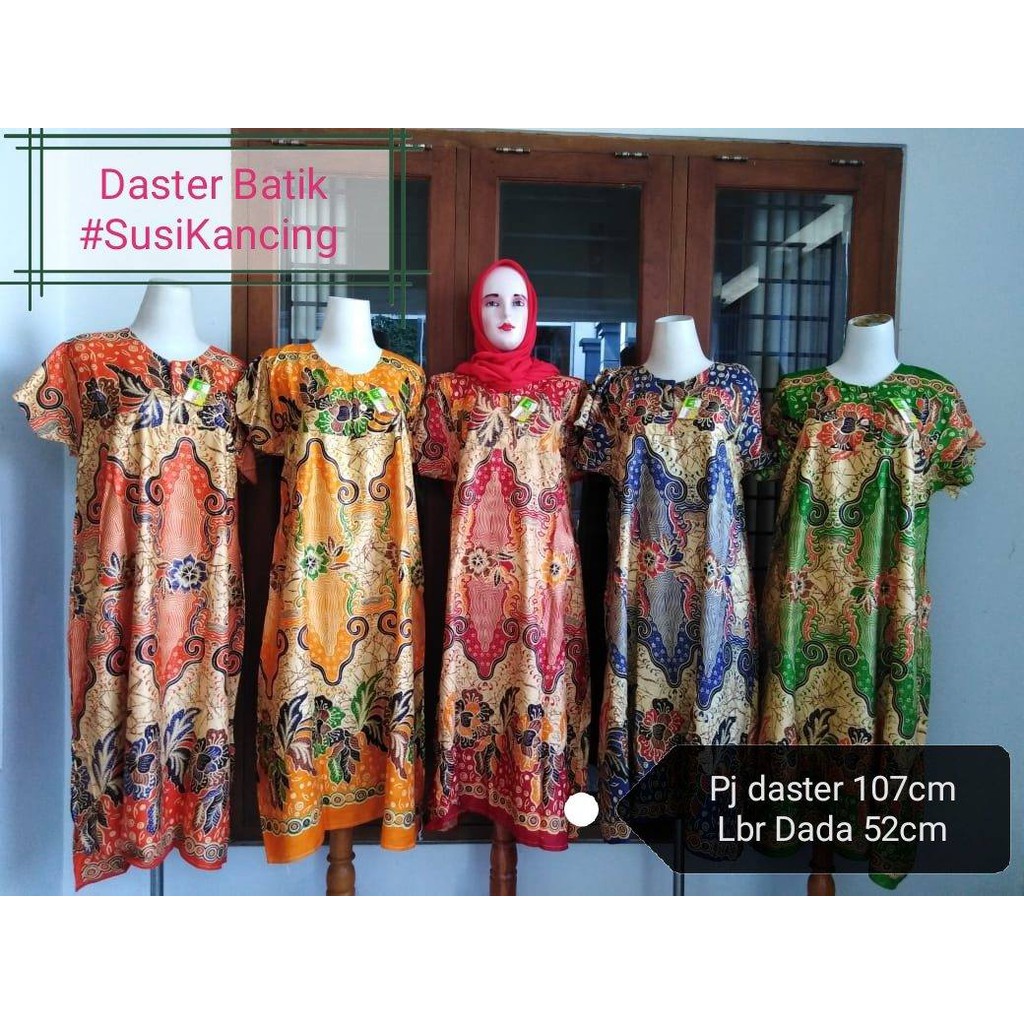 DASTER BATIK Lengan pendek - motif , leher kancing ibu menyusui