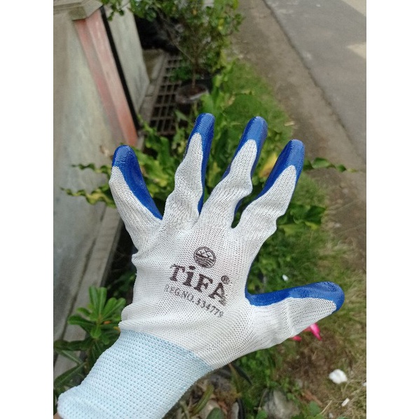 Sarung Tangan Karet Safety Nylon TYFA  / safety hand gloves / KAOS TANGAN TEHNIK /kaos tangan kerja proyek