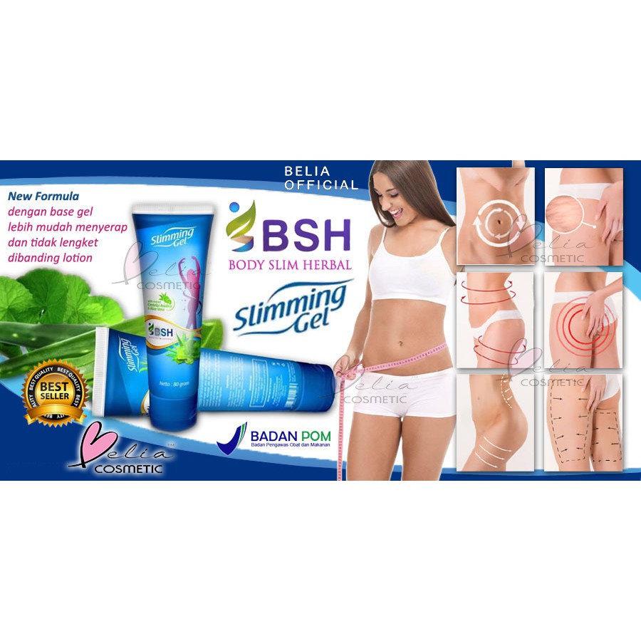 ❤ BELIA ❤ BSH (✔️BPOM) Body Slim Herbal Slimming Gel Pelangsing Penghancur Lemak by Hanasui