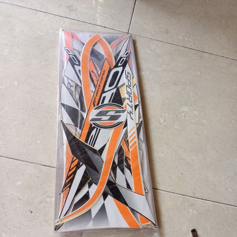 striping stiker les body scoopy 2018 sporty hitam putih bahan original