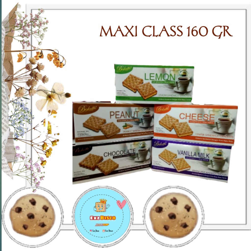 

EXZBISCO - MAXI CLASS 160g Biskuit Kue Kering Anak Dewasa Enak Renyah Biscuit Rasa Keju Vanila