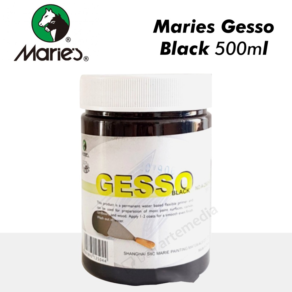 Cat Akrilik Maries Gesso 500ml Black &amp; White Perlengkapan Menggambar Terlaris By Bali Artemedia