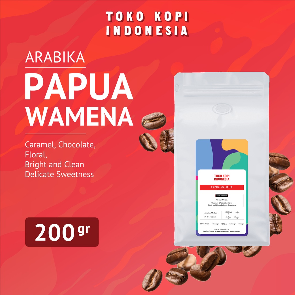 

Kopi Arabika Papua Wamena Arabica Coffee Roast Beans 200gr Biji Bubuk