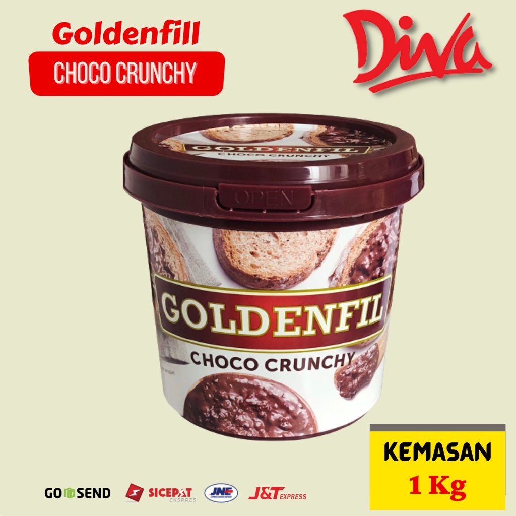 

Goldenfil Choco Crunchy 1 Kg / Selai Premium Cokelat Renyah /goldenfill