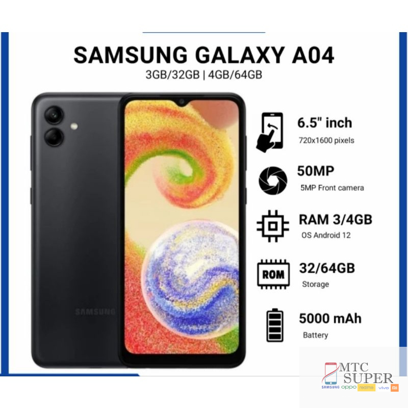 SAMSUNG A04 4/64 GARANSI RESMI