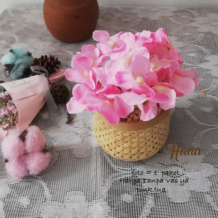 Bunga artificial hydrangea / bunga hidrangea artificial-PINK TUA