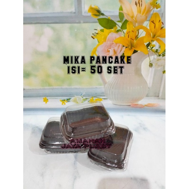 TERSEDIA HARGA GROSIR ( 50 set) Mika Pancake Durian - Tray Kue Tempat Kotak  Puding Mini