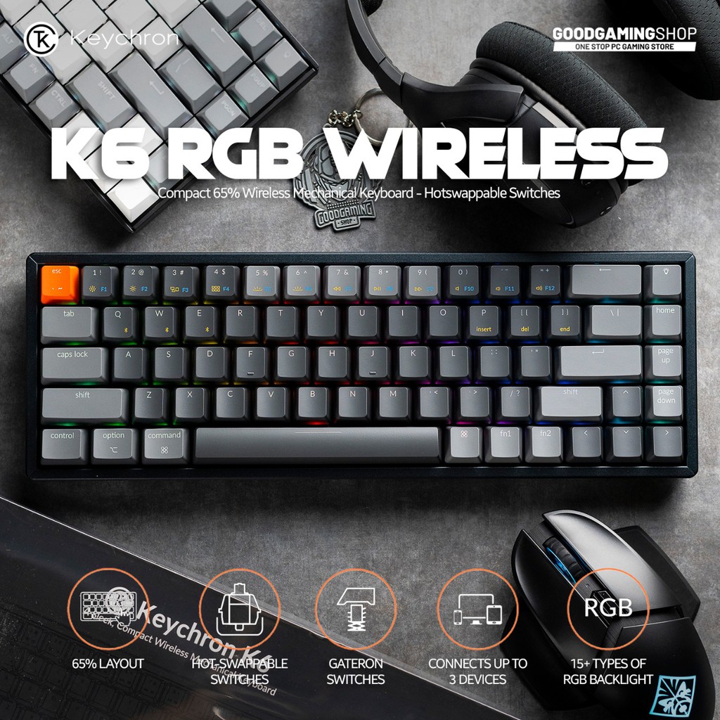 Keychron K6 Wireless Mechanical Keyboard Alumunium HOTSWAP BeeCost