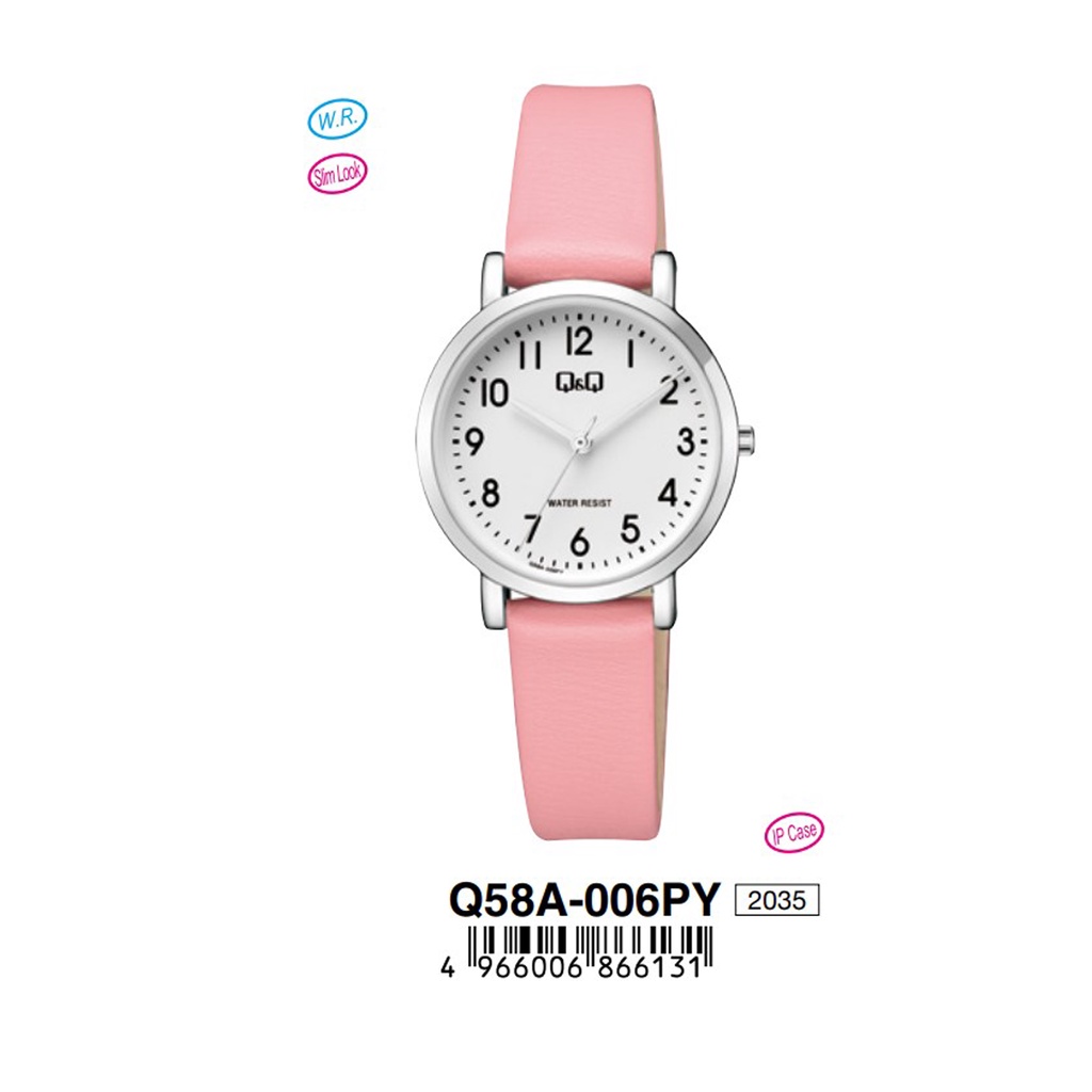 Jam Tangan Remaja Wanita Leather Kulit Original Q&amp;Q QnQ QQ Q58A QB73 series