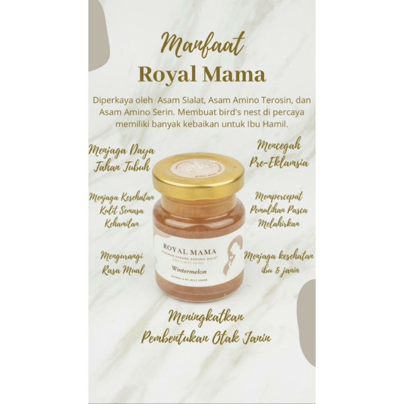 

Royal Mama Bird's Nest 80% (Minuman sarang burung walet Asli)