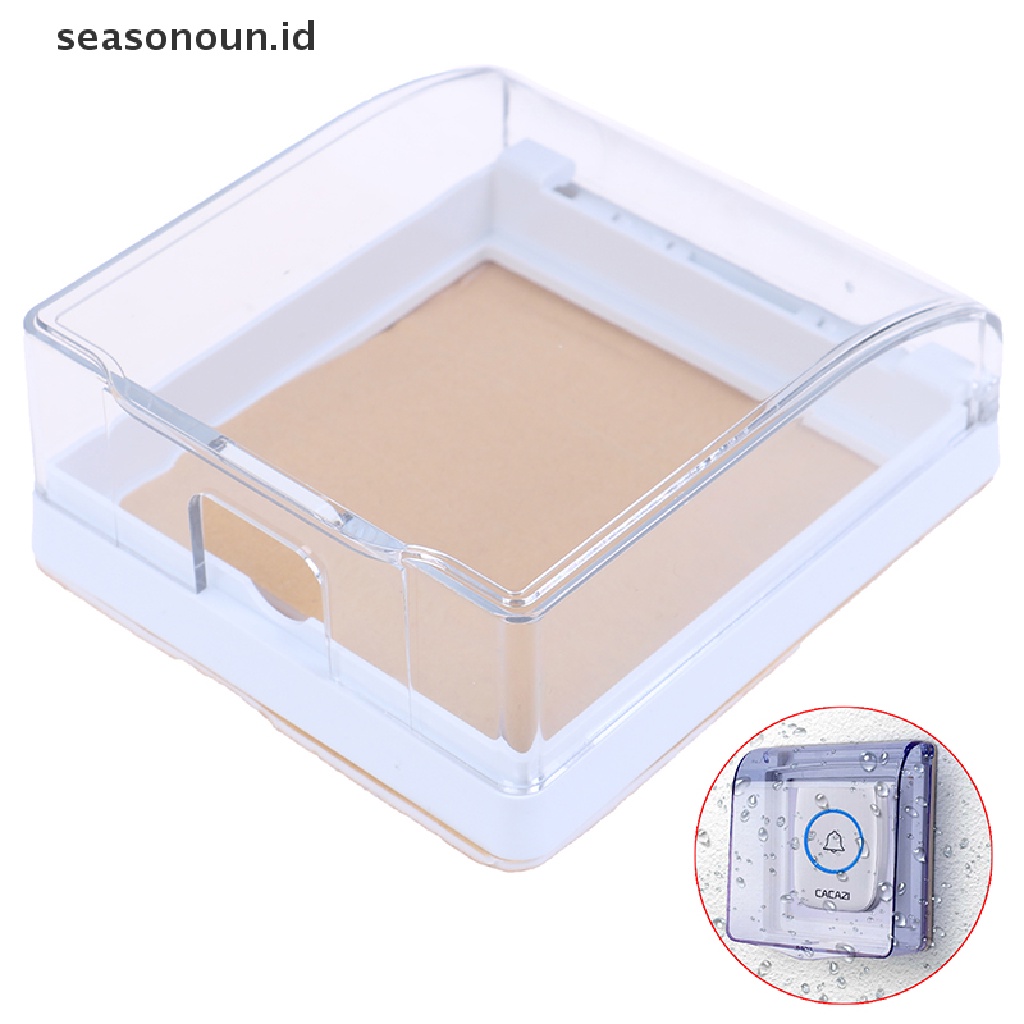 【seasonoun】 Waterproof cover For Wireless Doorbell LED Door Bell Crystal Protective Cover .