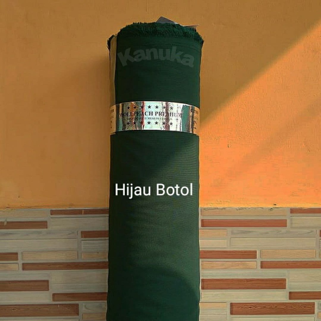 Kain Wolfis Grade A Meteran Warna Hijau Botol