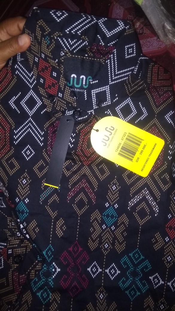 Dgm Fashion   Kemeja Batik Lengan Panjang Songket Hitam Premium 5506