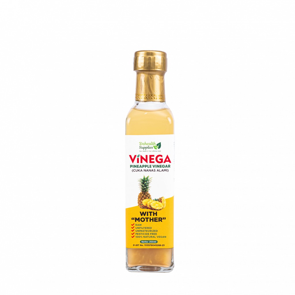 Vinega, Pineapple Vinegar with Mother / Cuka Nanas alami 250ml