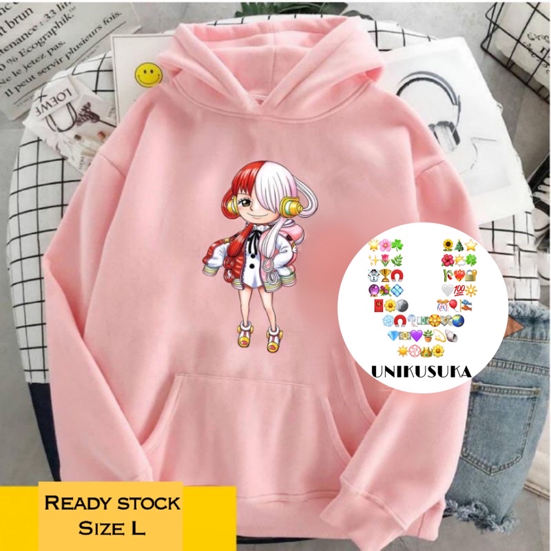 [UNIKUSUKA] BAJU HOODIE ANIME ONE PIECE RED 2022 KARAKTER UTA HOODIE PRIA WANITA SWEATER JACKET